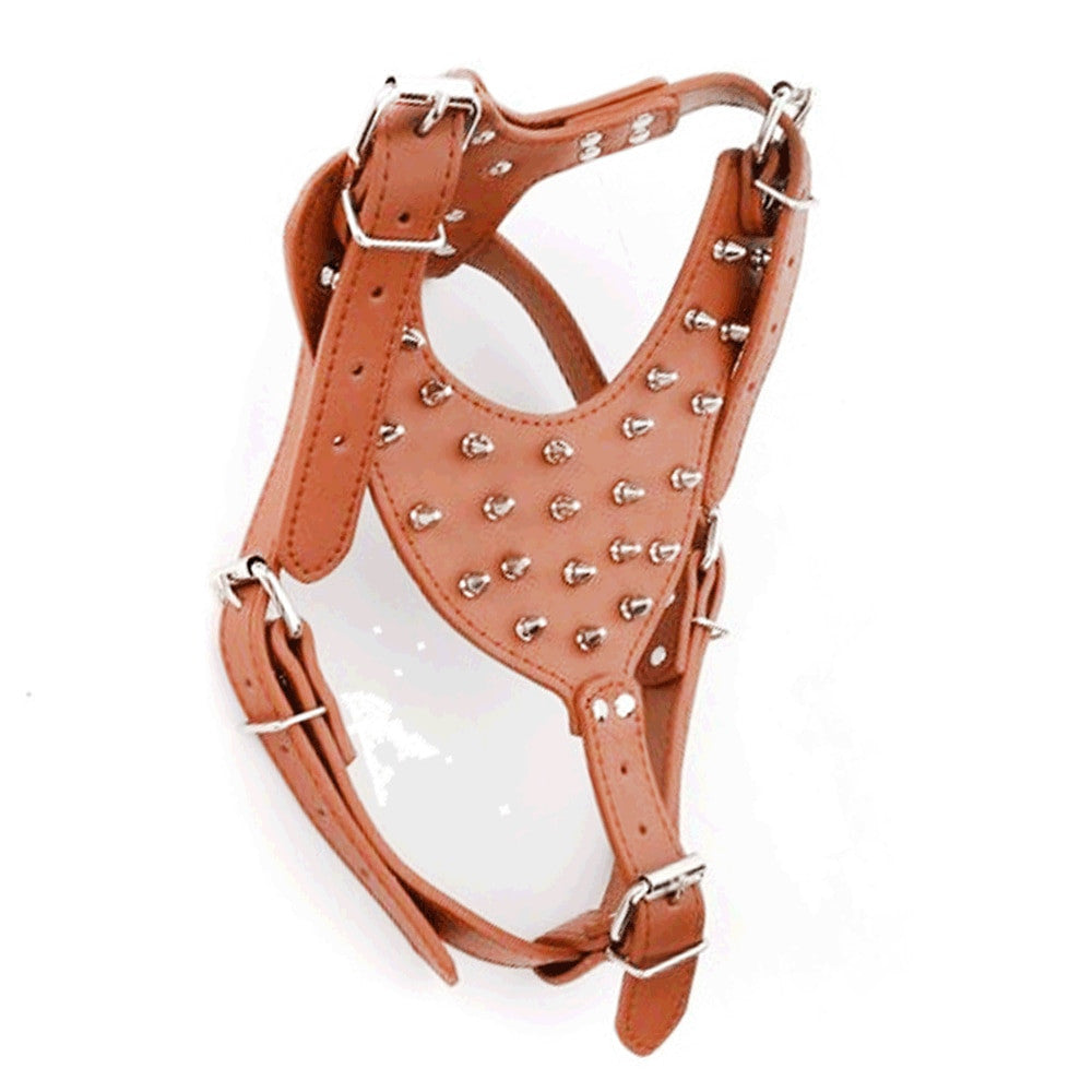 Dog Zinc alloy Rivets Spiked Studded Harness-9