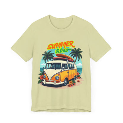 Vintage Summer Vibes Tee, Beach Shirt, Vacation Apparel, Gift for Travel Lovers, Relaxed Fit T-Shirt