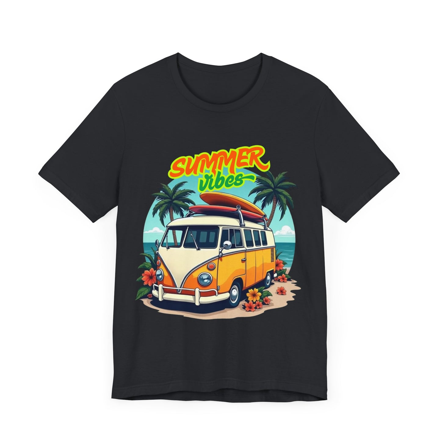 Vintage Summer Vibes Tee, Beach Shirt, Vacation Apparel, Gift for Travel Lovers, Relaxed Fit T-Shirt