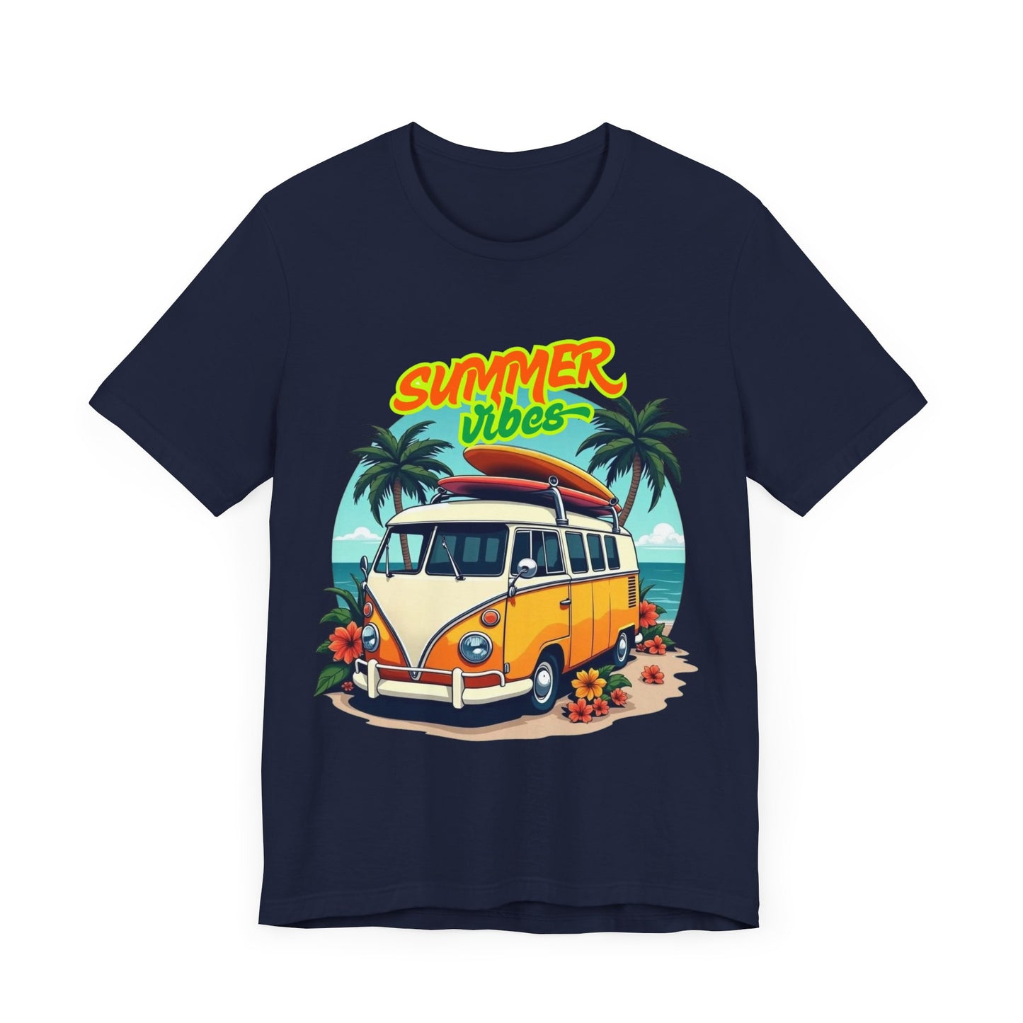 Vintage Summer Vibes Tee, Beach Shirt, Vacation Apparel, Gift for Travel Lovers, Relaxed Fit T-Shirt