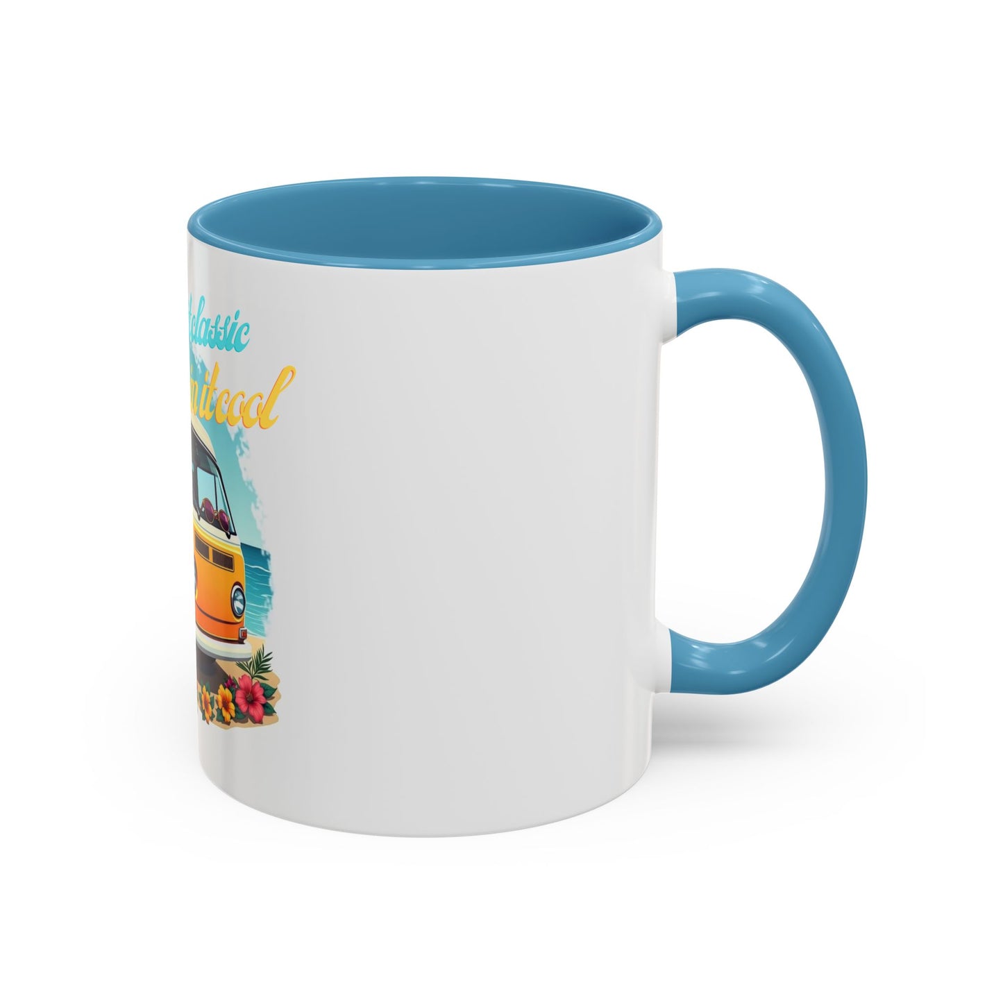 Retro Surfing Accent Coffee Mug, Kickin' It Classic, Beach Lover Gift, Summer Vibes, Fun Kitchen Decor
