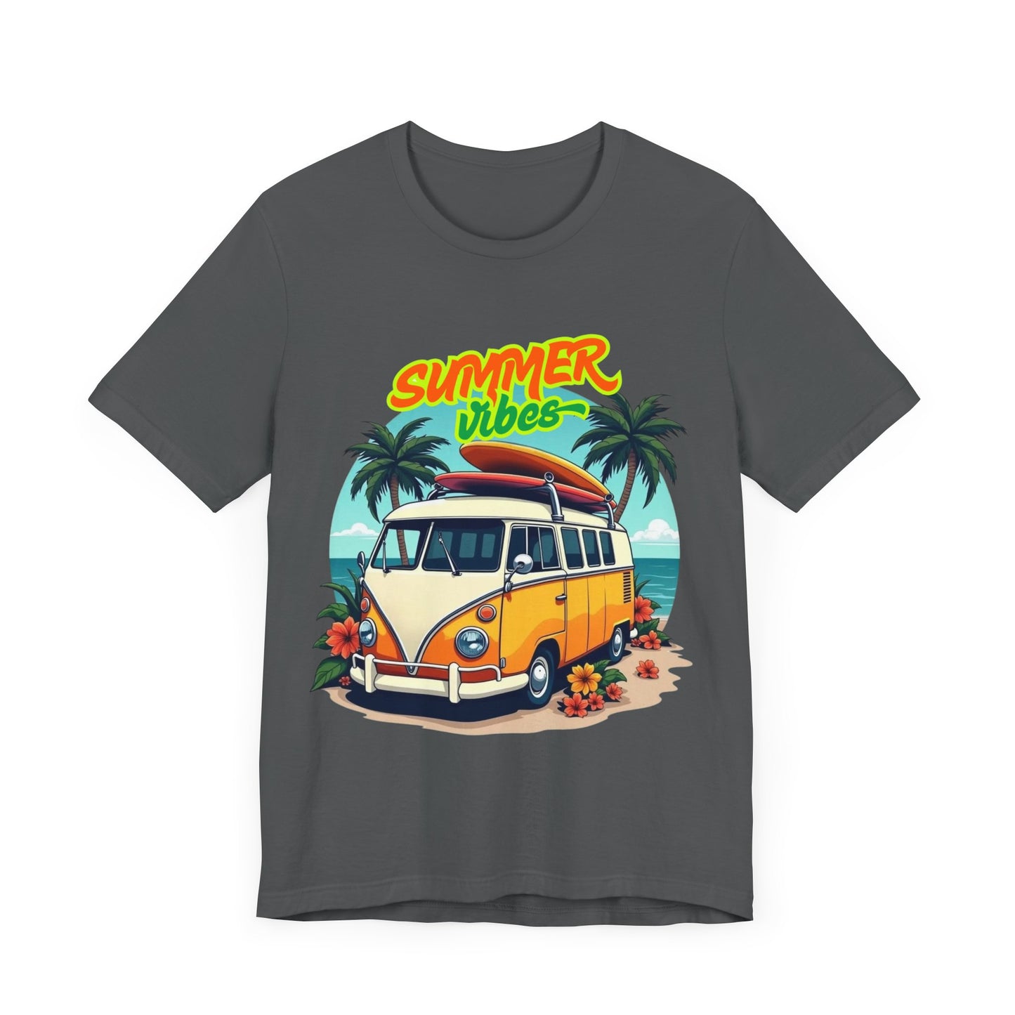 Vintage Summer Vibes Tee, Beach Shirt, Vacation Apparel, Gift for Travel Lovers, Relaxed Fit T-Shirt