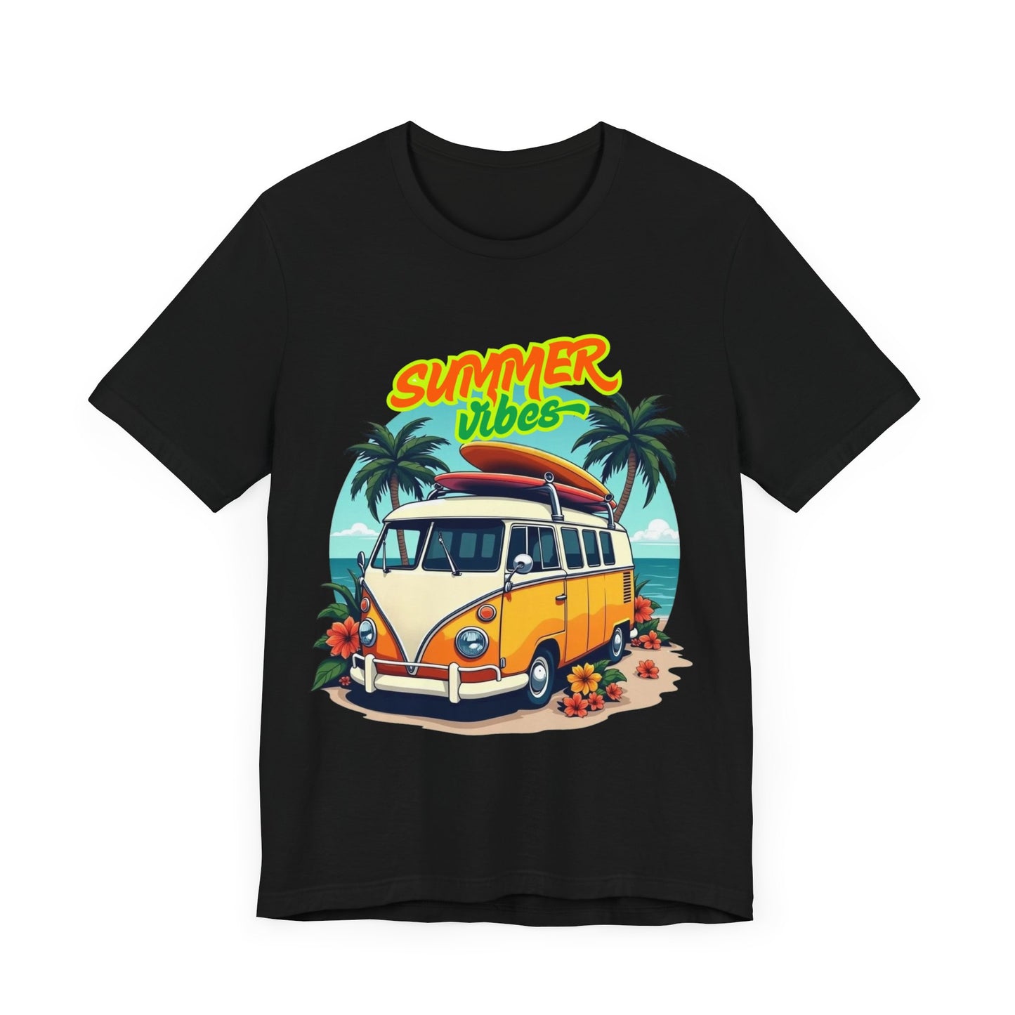Vintage Summer Vibes Tee, Beach Shirt, Vacation Apparel, Gift for Travel Lovers, Relaxed Fit T-Shirt