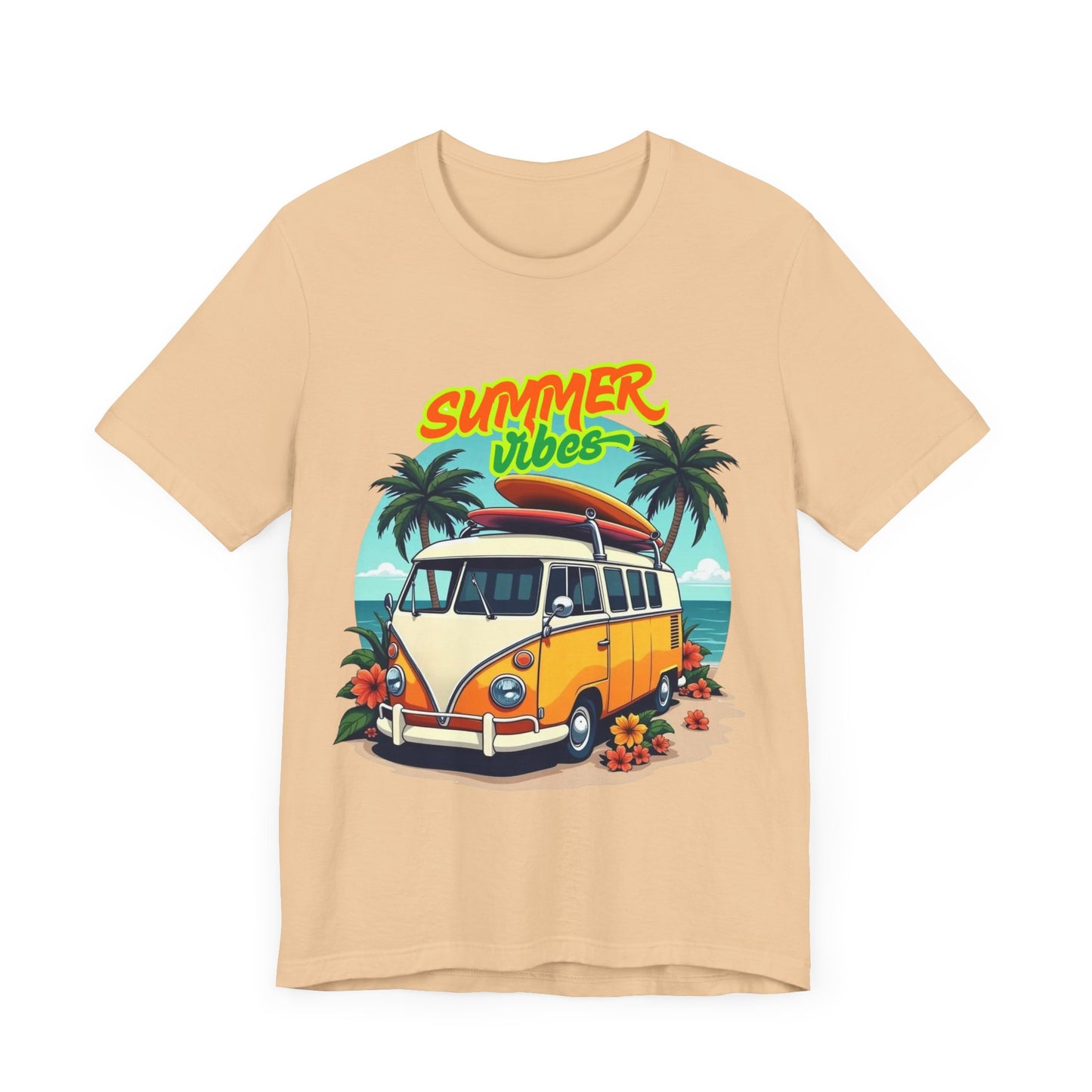 Vintage Summer Vibes Tee, Beach Shirt, Vacation Apparel, Gift for Travel Lovers, Relaxed Fit T-Shirt
