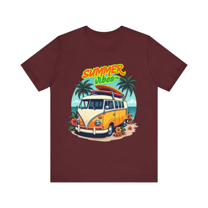 Vintage Summer Vibes Tee, Beach Shirt, Vacation Apparel, Gift for Travel Lovers, Relaxed Fit T-Shirt