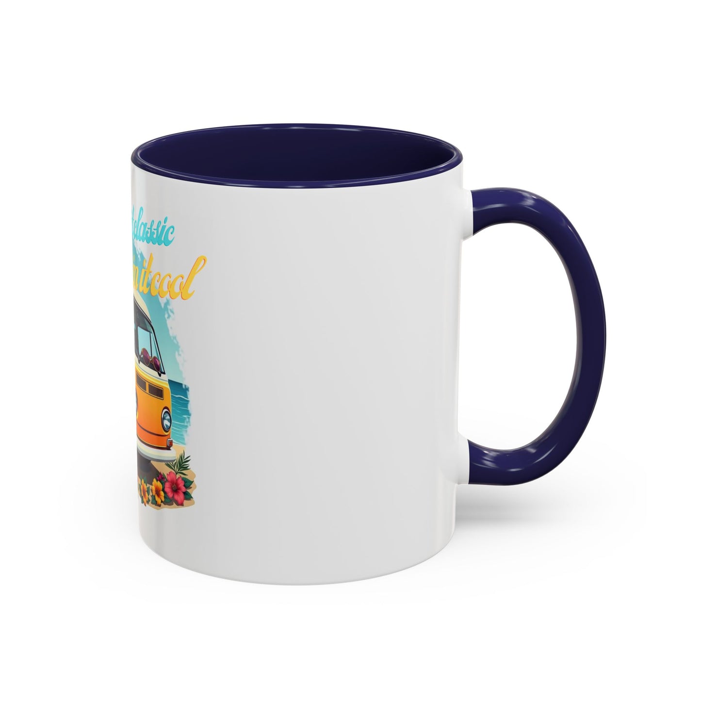 Retro Surfing Accent Coffee Mug, Kickin' It Classic, Beach Lover Gift, Summer Vibes, Fun Kitchen Decor