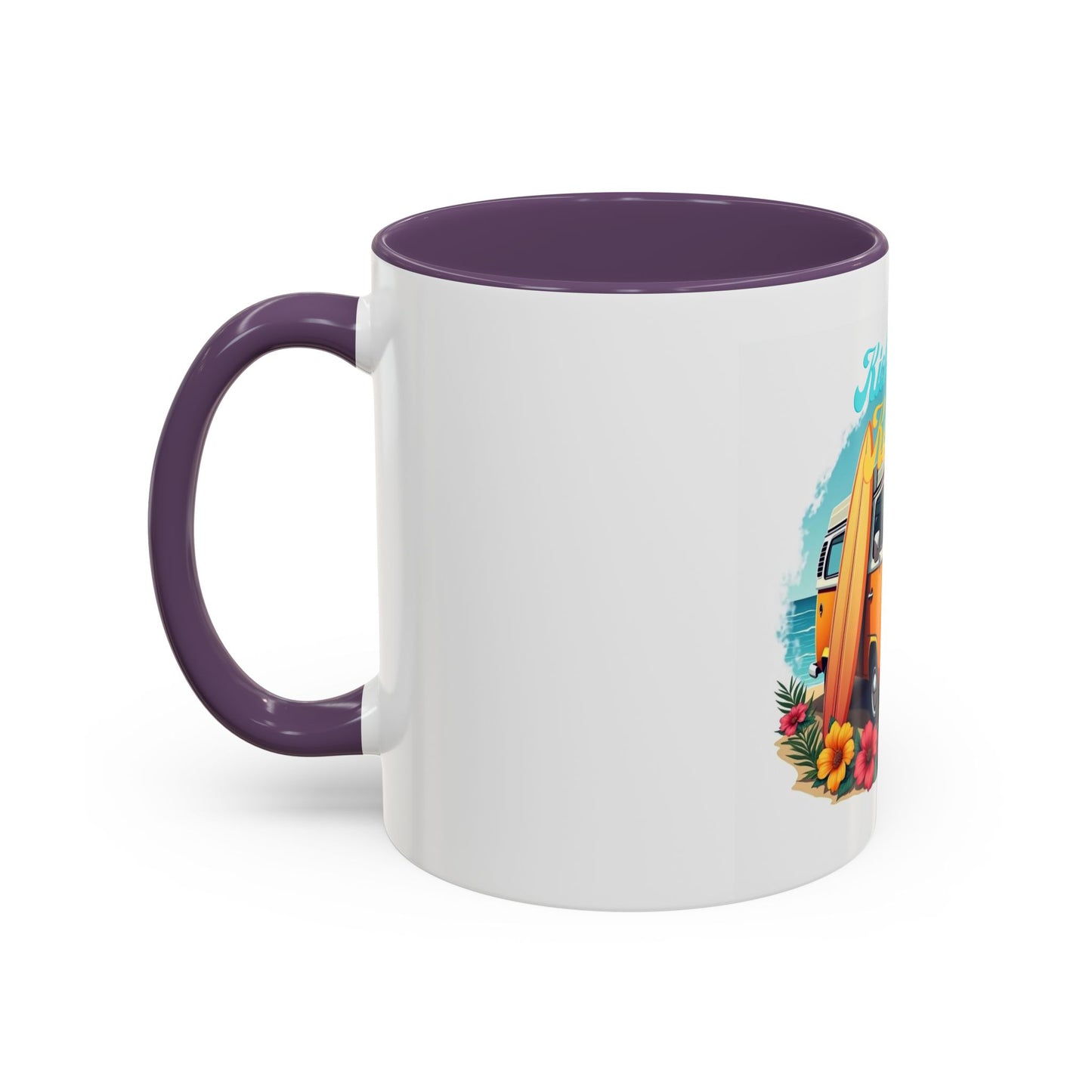 Retro Surfing Accent Coffee Mug, Kickin' It Classic, Beach Lover Gift, Summer Vibes, Fun Kitchen Decor