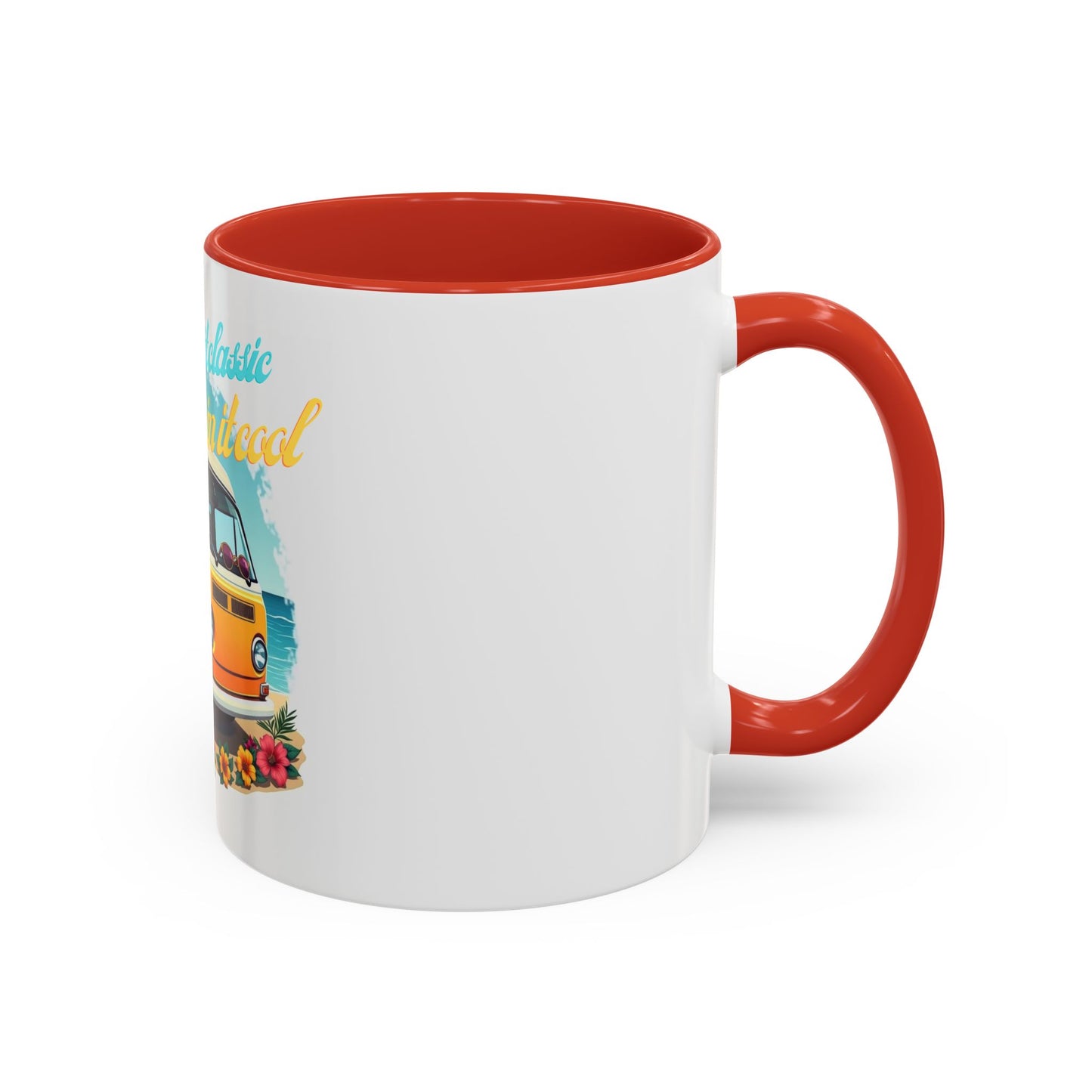 Retro Surfing Accent Coffee Mug, Kickin' It Classic, Beach Lover Gift, Summer Vibes, Fun Kitchen Decor