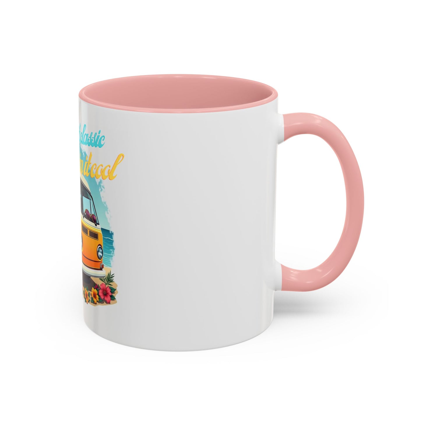 Retro Surfing Accent Coffee Mug, Kickin' It Classic, Beach Lover Gift, Summer Vibes, Fun Kitchen Decor
