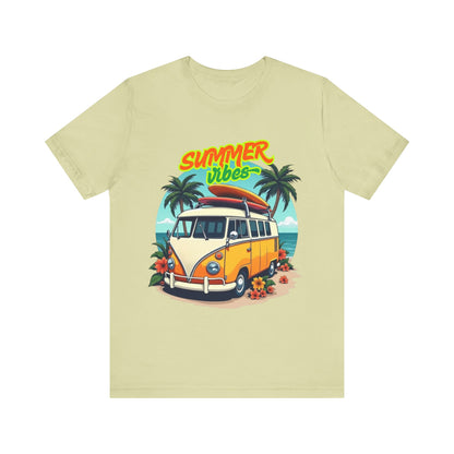Vintage Summer Vibes Tee, Beach Shirt, Vacation Apparel, Gift for Travel Lovers, Relaxed Fit T-Shirt