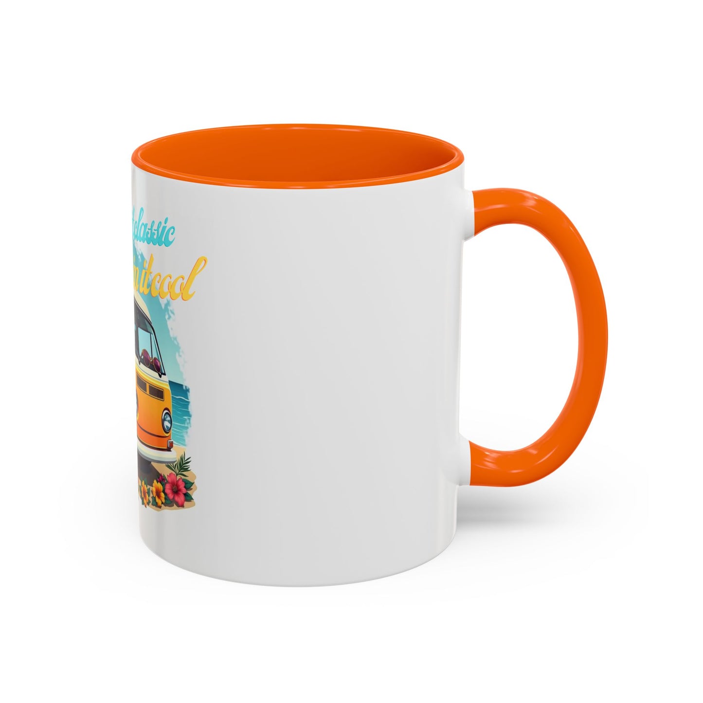 Retro Surfing Accent Coffee Mug, Kickin' It Classic, Beach Lover Gift, Summer Vibes, Fun Kitchen Decor