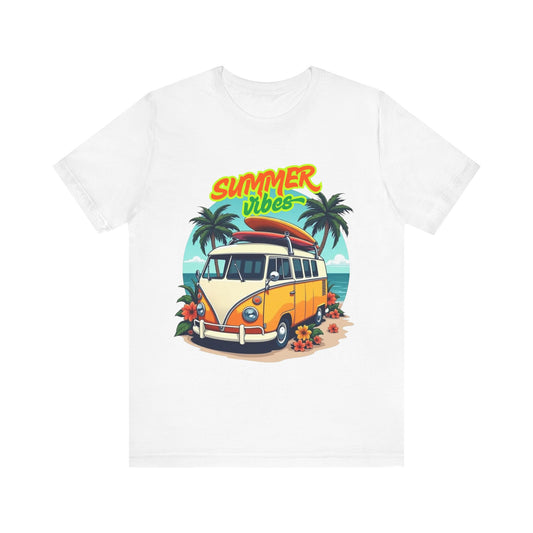 Vintage Summer Vibes Tee, Beach Shirt, Vacation Apparel, Gift for Travel Lovers, Relaxed Fit T-Shirt