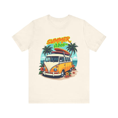 Vintage Summer Vibes Tee, Beach Shirt, Vacation Apparel, Gift for Travel Lovers, Relaxed Fit T-Shirt