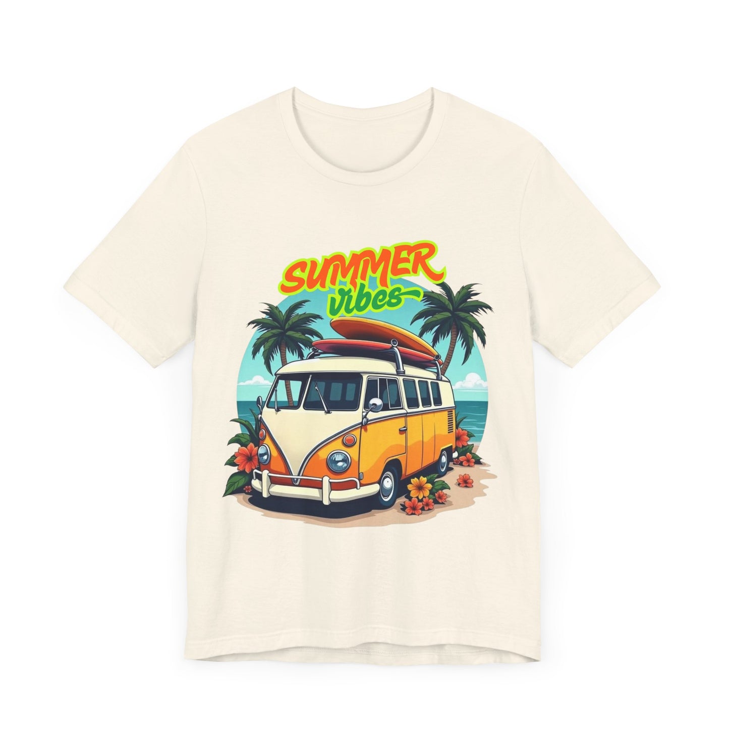 Vintage Summer Vibes Tee, Beach Shirt, Vacation Apparel, Gift for Travel Lovers, Relaxed Fit T-Shirt