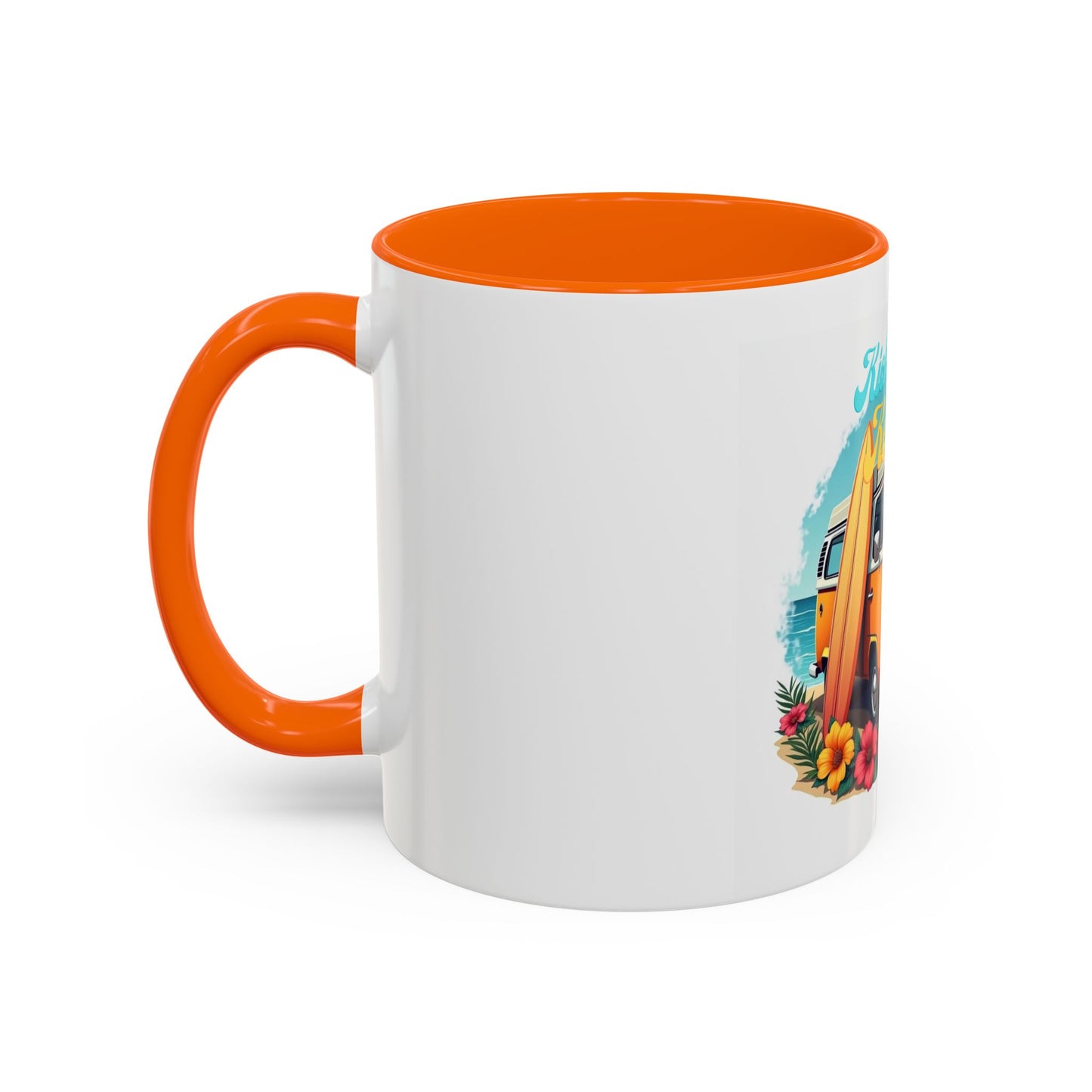 Retro Surfing Accent Coffee Mug, Kickin' It Classic, Beach Lover Gift, Summer Vibes, Fun Kitchen Decor