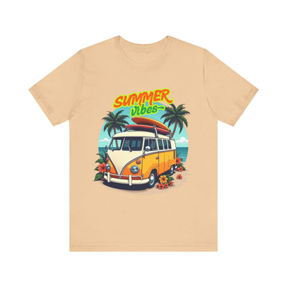 Vintage Summer Vibes Tee, Beach Shirt, Vacation Apparel, Gift for Travel Lovers, Relaxed Fit T-Shirt
