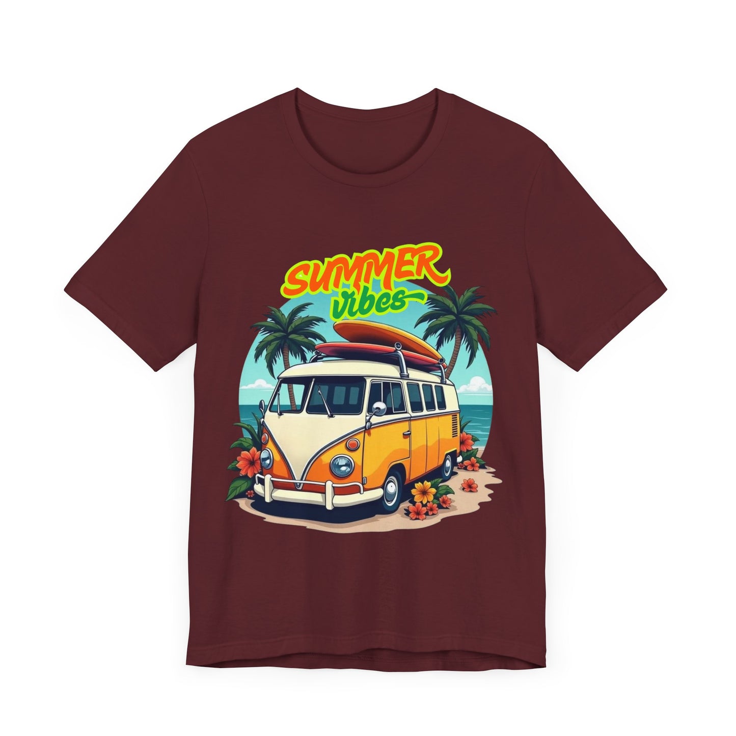 Vintage Summer Vibes Tee, Beach Shirt, Vacation Apparel, Gift for Travel Lovers, Relaxed Fit T-Shirt