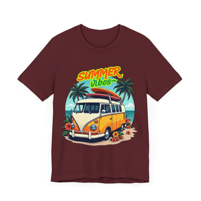 Vintage Summer Vibes Tee, Beach Shirt, Vacation Apparel, Gift for Travel Lovers, Relaxed Fit T-Shirt