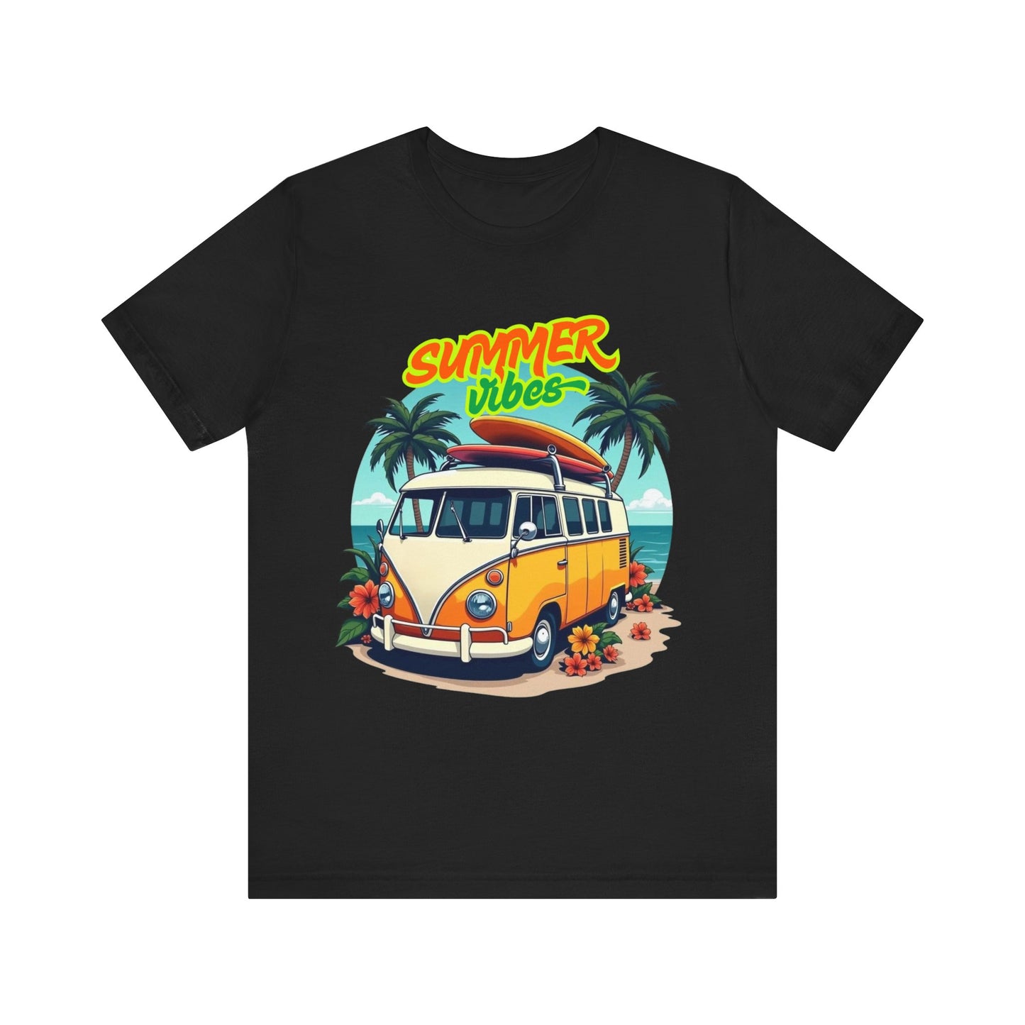 Vintage Summer Vibes Tee, Beach Shirt, Vacation Apparel, Gift for Travel Lovers, Relaxed Fit T-Shirt