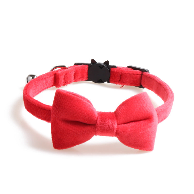 Bowknot Velvet Pet Collars for Dogs-2
