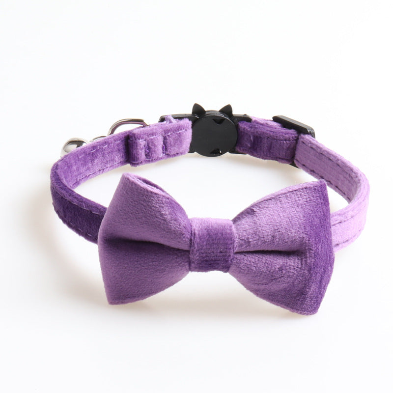 Bowknot Velvet Pet Collars for Dogs-3