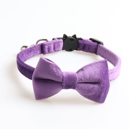 Bowknot Velvet Pet Collars for Dogs-3