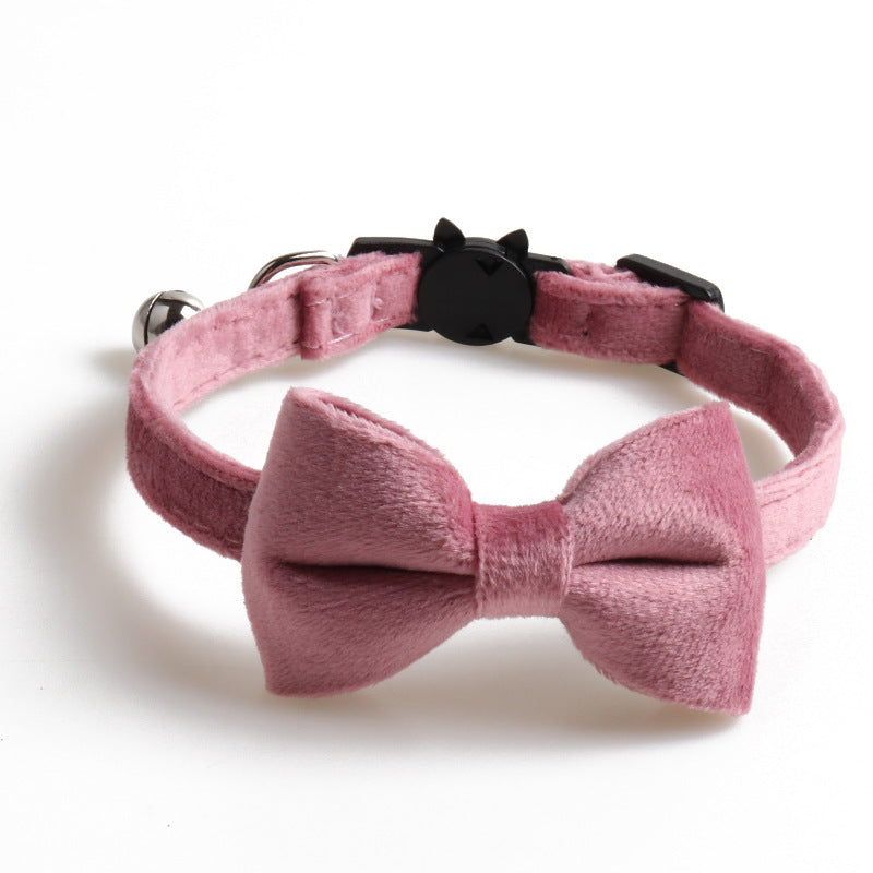 Bowknot Velvet Pet Collars for Dogs-4