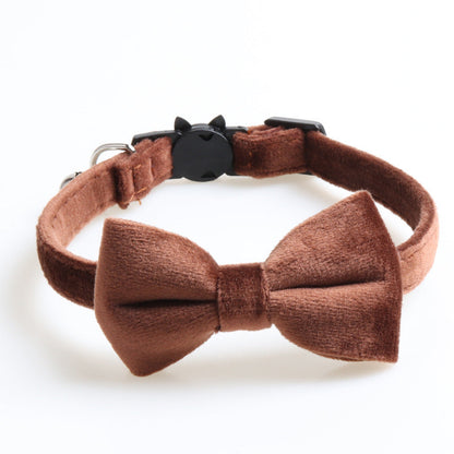Bowknot Velvet Pet Collars for Dogs-5