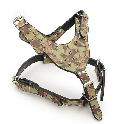 Dog Zinc alloy Rivets Spiked Studded Harness-11